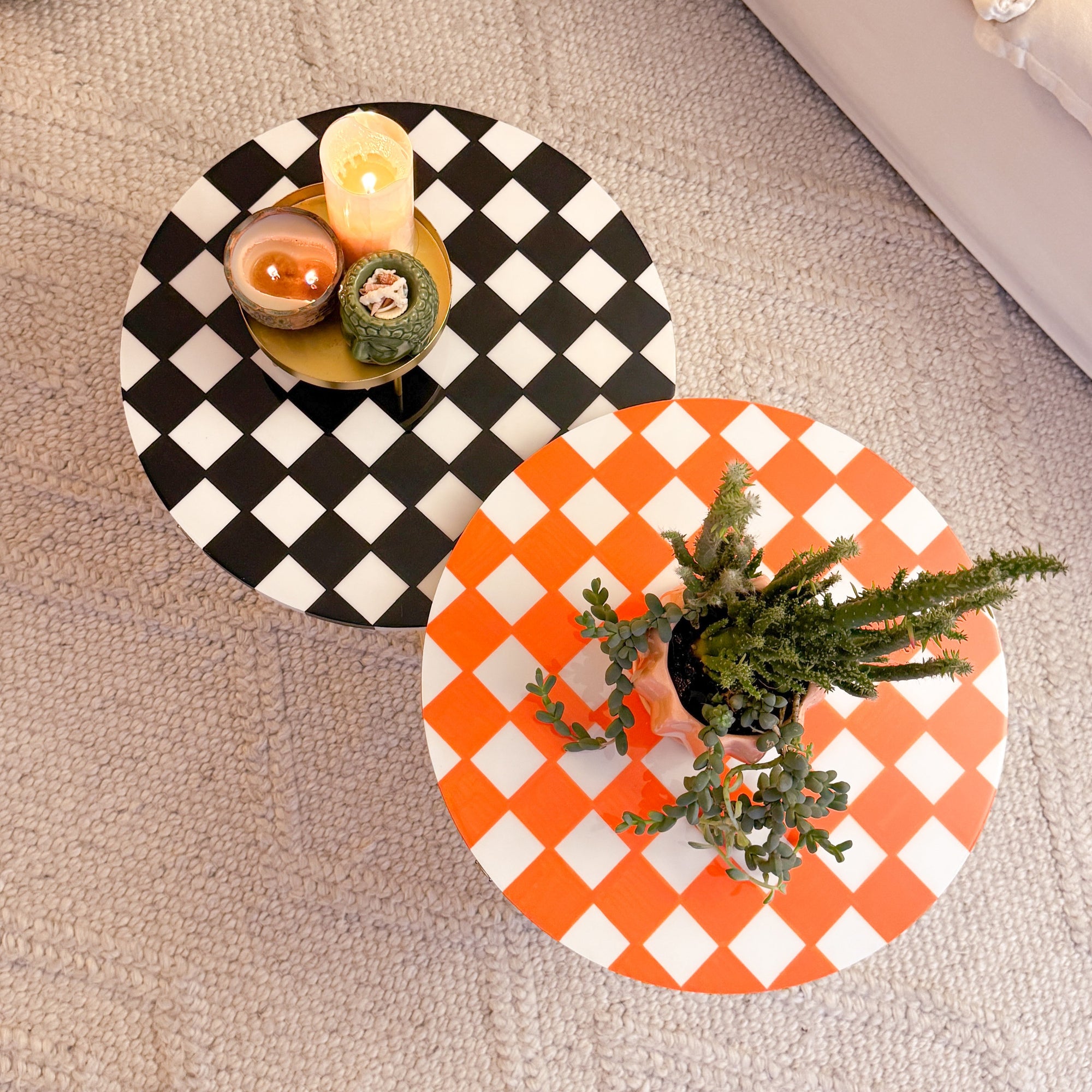 Checkered Duo Orange & Black