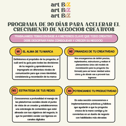 ART BIZ - mentoría de 12 semanas