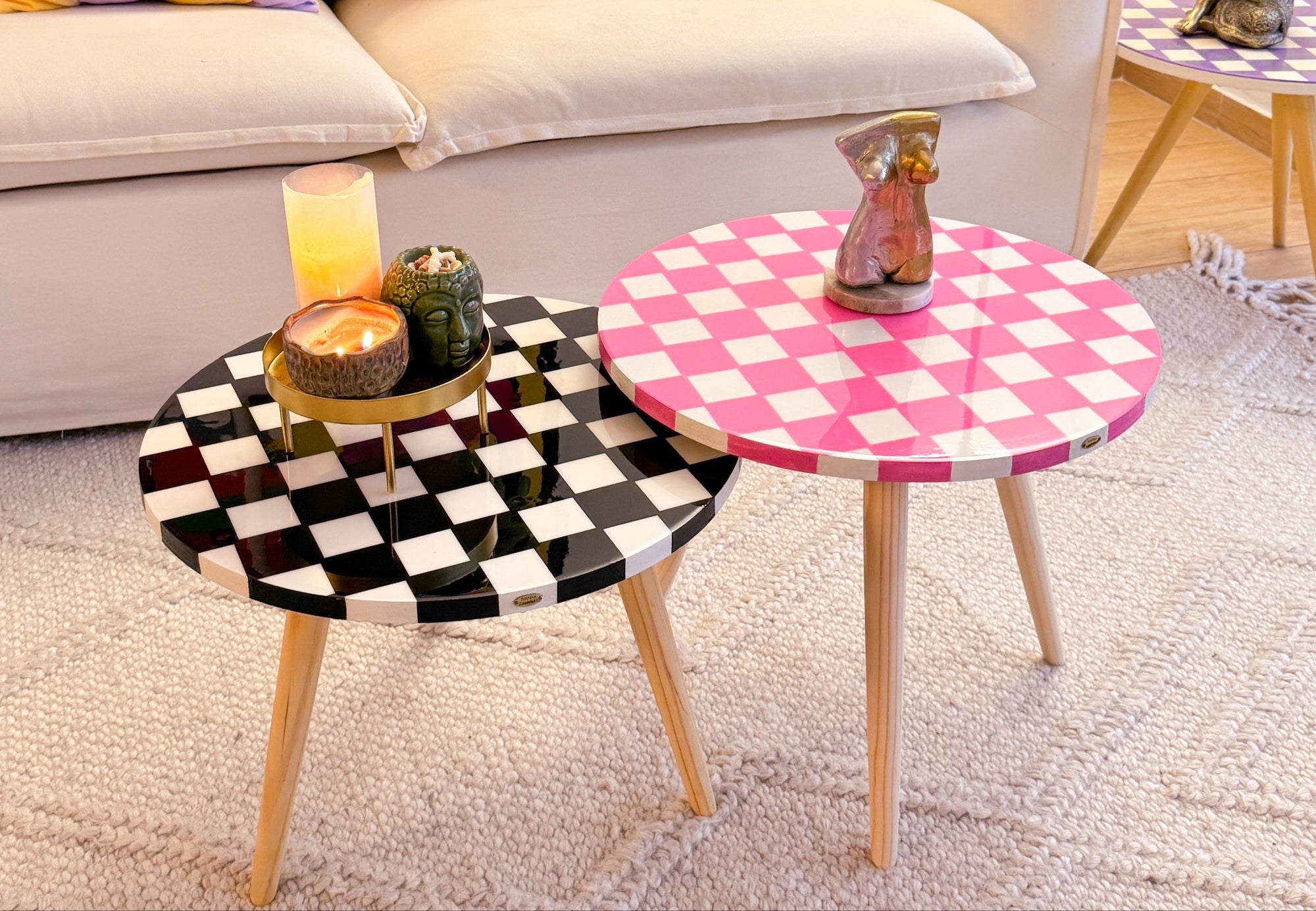Checkered Duo Pink & Black