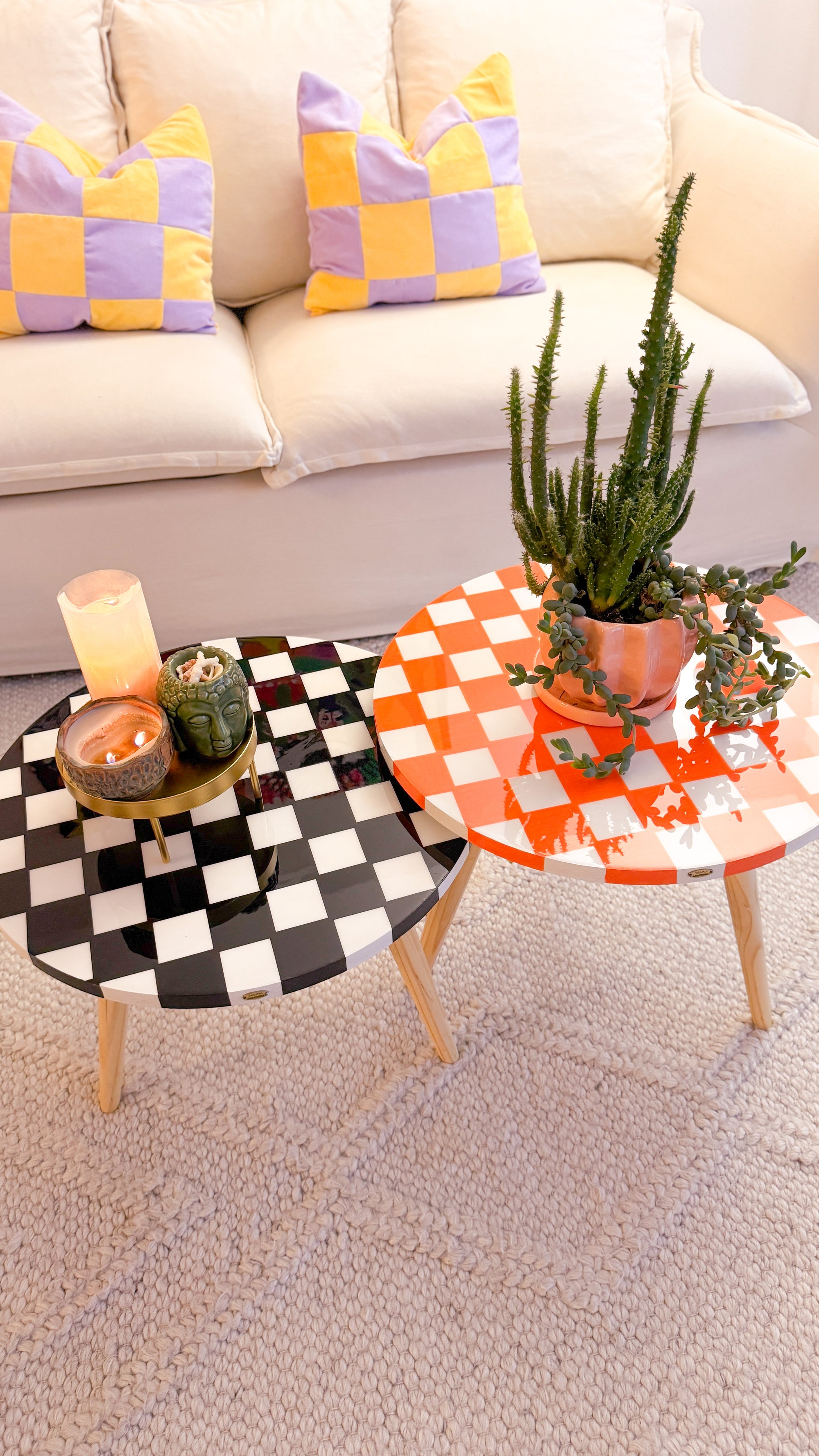 Checkered Duo Orange & Black