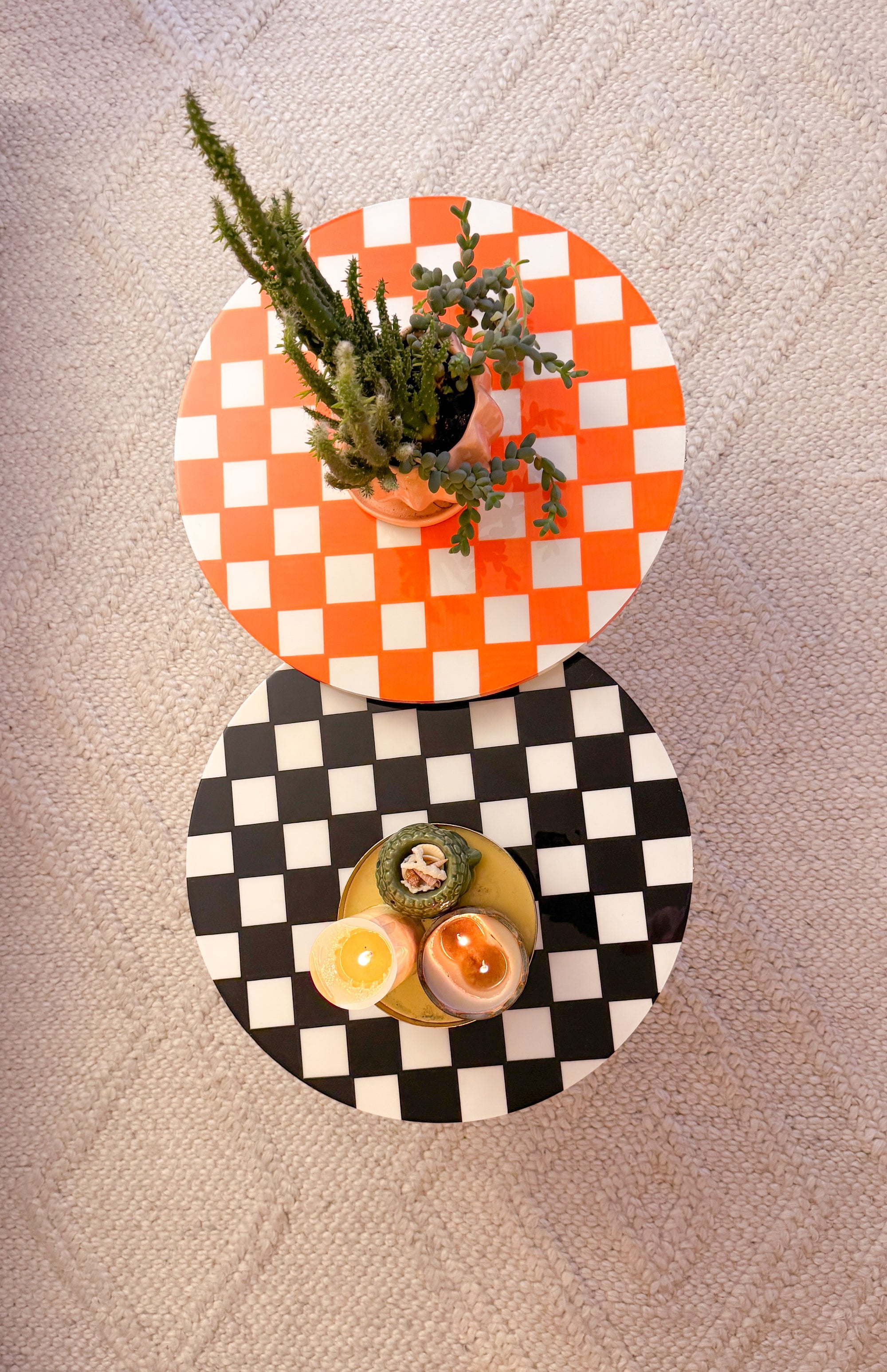 Checkered Duo Orange & Black