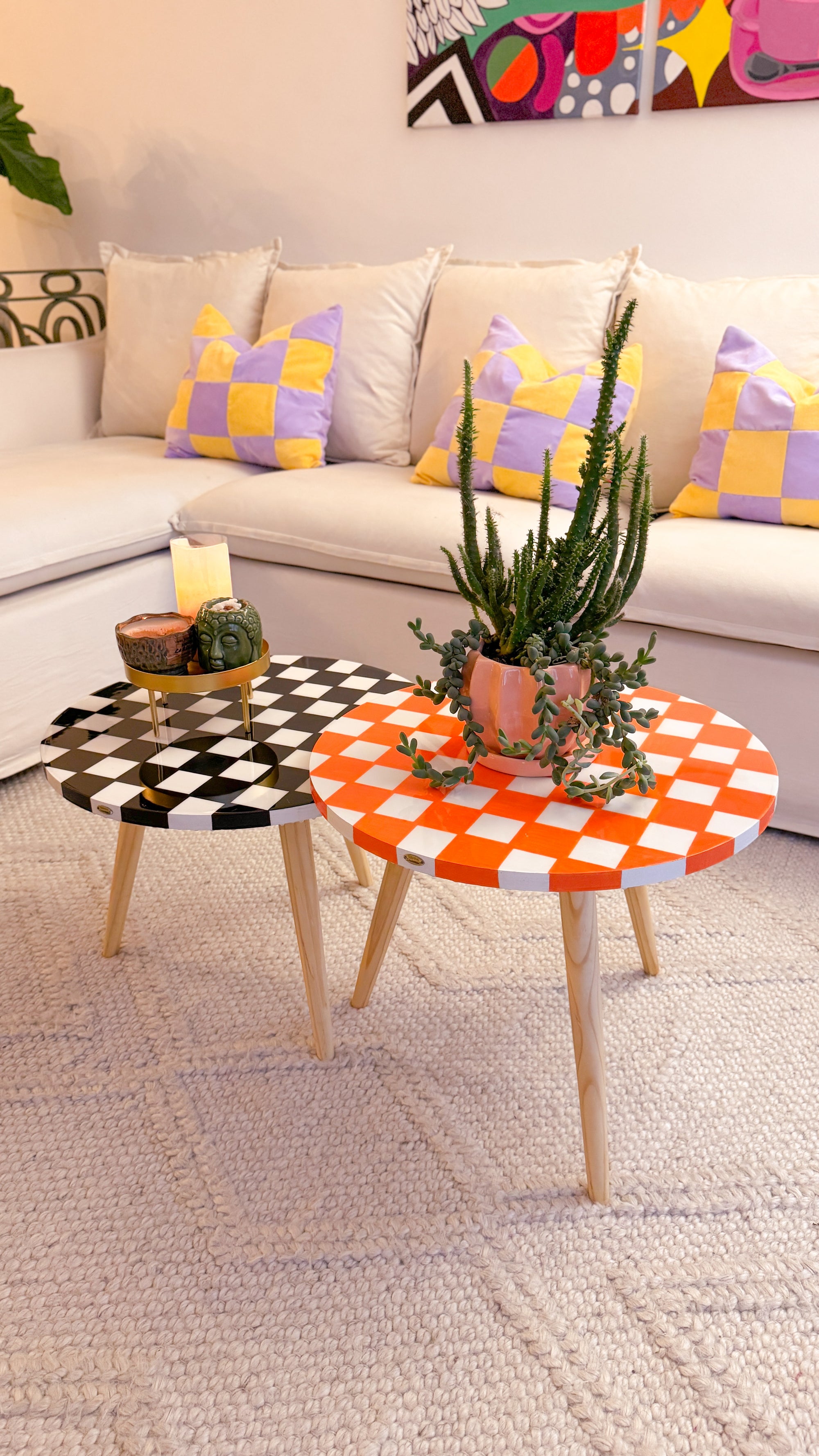 Checkered Duo Orange & Black