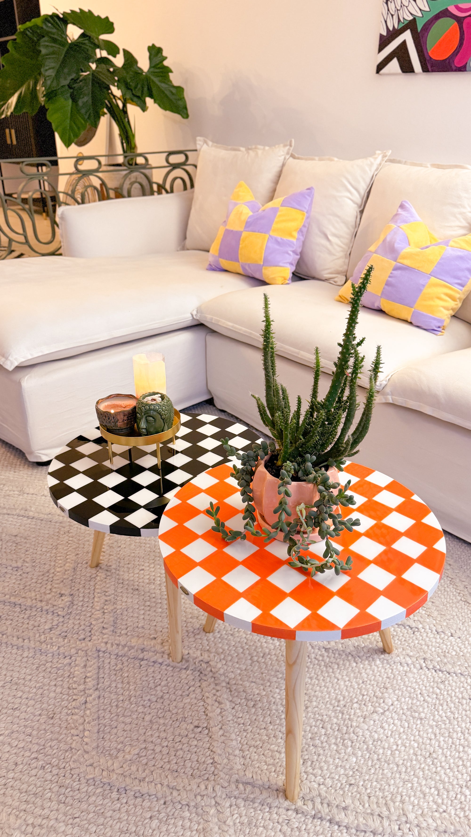 Checkered Duo Orange & Black