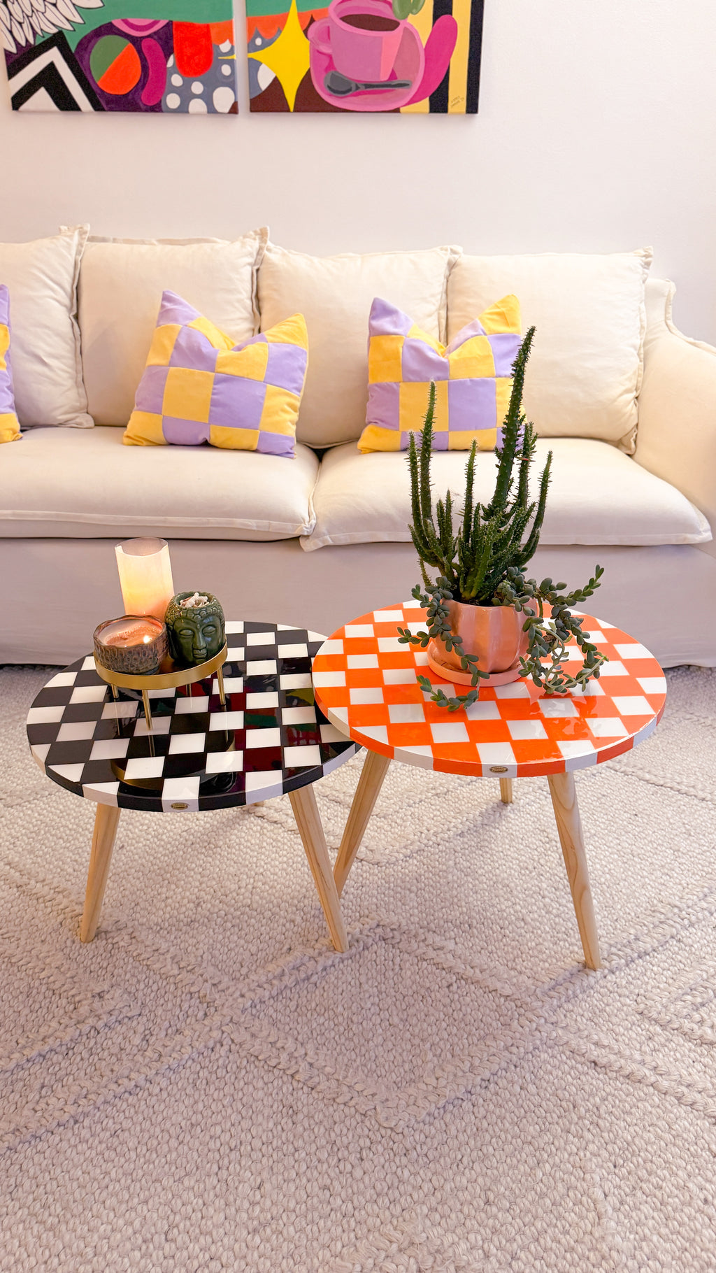 Checkered Duo Orange & Black